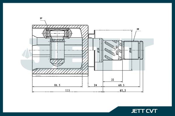 ШРУС внутренний  JETT V40-1183