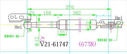 Амортизатор багажника JETT  V21-61747