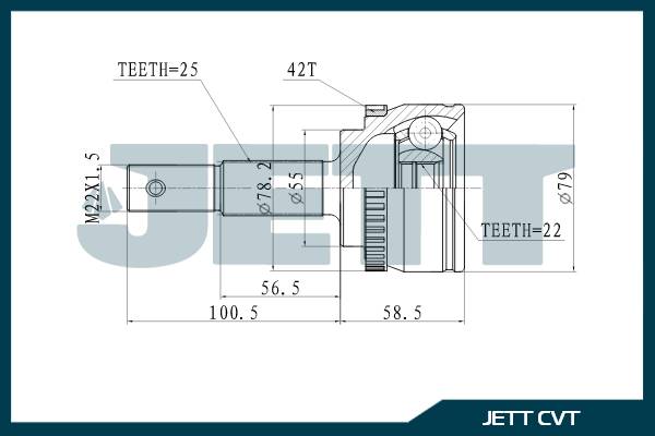 ШРУС внешний  JETT V41-1327 ABS