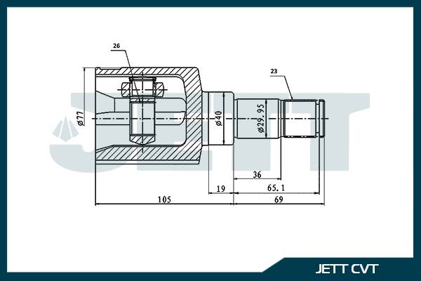 ШРУС внутренний  JETT V40-8219