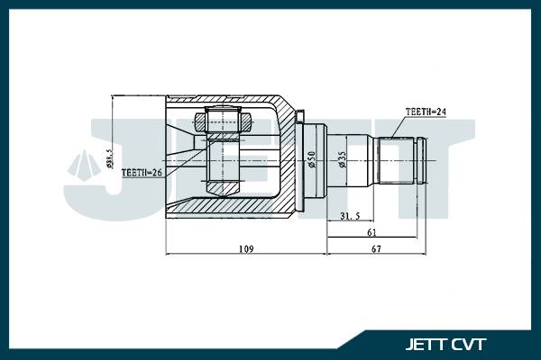 ШРУС внутренний  JETT V40-9042