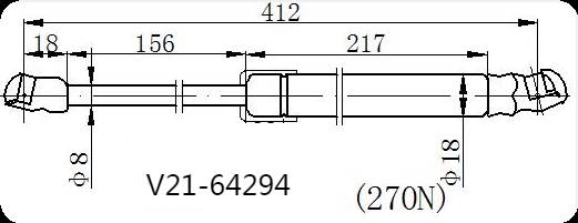Амортизатор багажника JETT  V21-64294