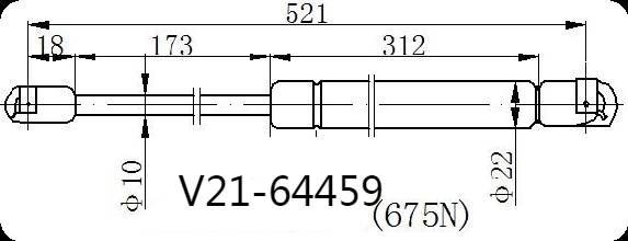 Амортизатор багажника JETT  V21-64459