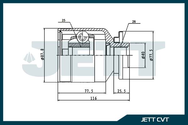 ШРУС внутренний  JETT V40-4035