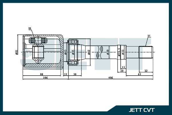 ШРУС внутренний  JETT V40-1701