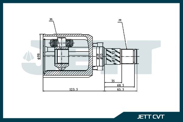 ШРУС внутренний  JETT V40-1829
