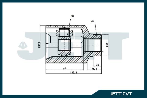 ШРУС внутренний  JETT V40-0011