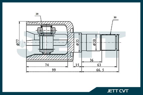ШРУС внутренний  JETT V40-0012