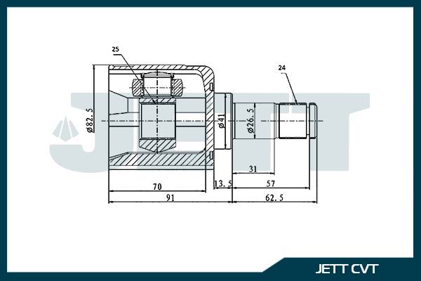 ШРУС внутренний  JETT V40-1003