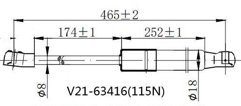 Амортизатор стекла багажника JETT  V21-63416