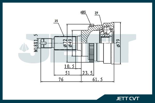 ШРУС внешний  JETT V41-2466 ABS