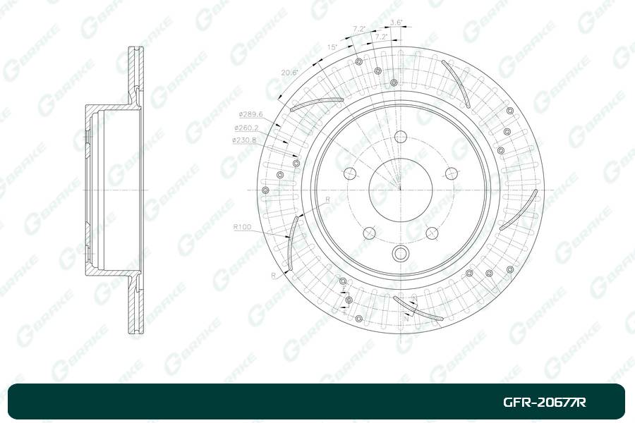 Диск тормозной перфорированный G-brake GFR-20677R правый