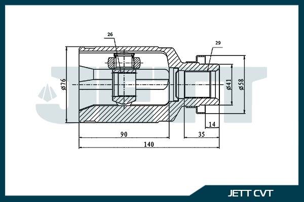 ШРУС внутренний  JETT V40-9019