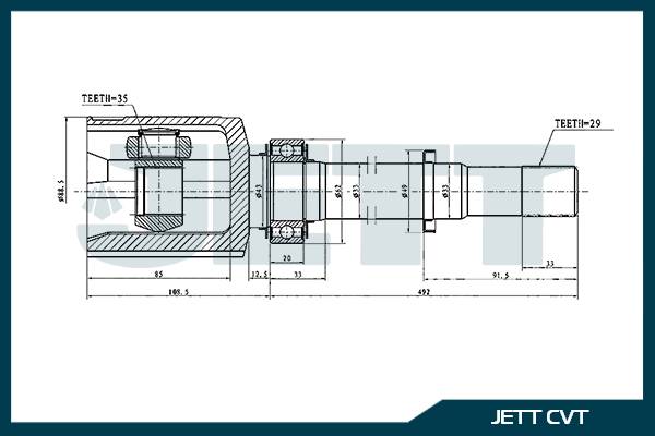 ШРУС внутренний  JETT V40-1107