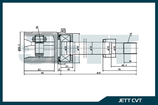 ШРУС внутренний  JETT V40-1208