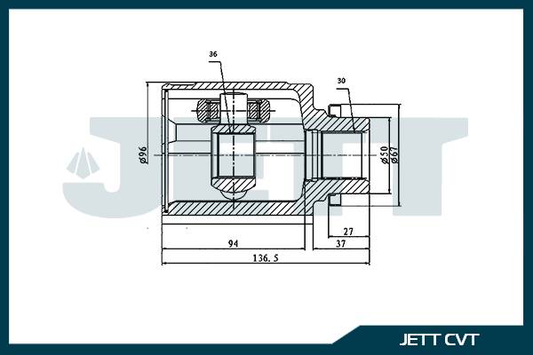 ШРУС внутренний  JETT V40-1299