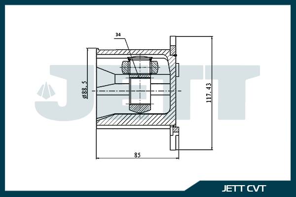 ШРУС внутренний  JETT V40-3007