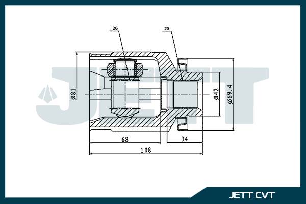 ШРУС внутренний  JETT V40-4030