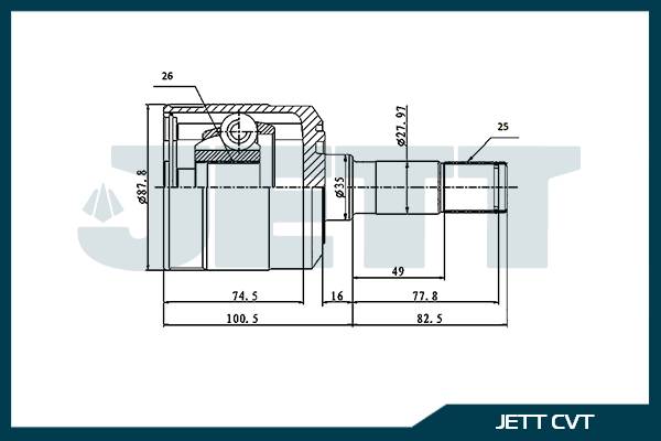 ШРУС внутренний  JETT V40-4034