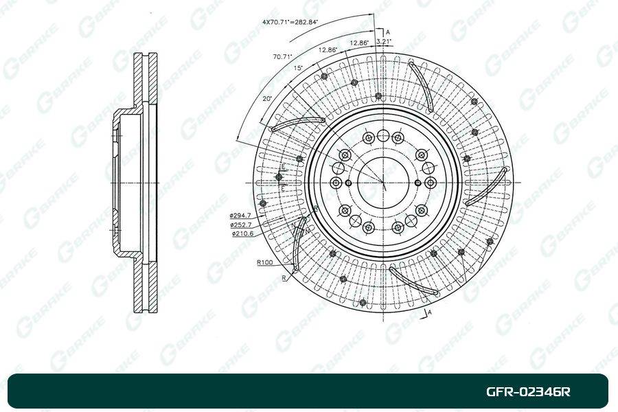 Диск тормозной перфорированный вентилируемый G-brake GFR-02346R правый