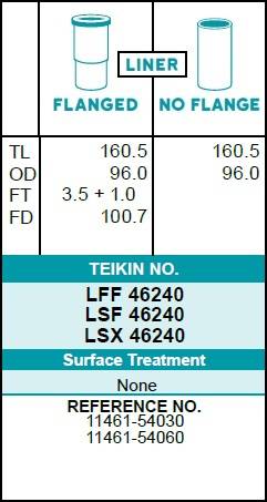 Гильза блока цилиндров TEIKIN LSF46240 (4шт/упак) не хонингованная