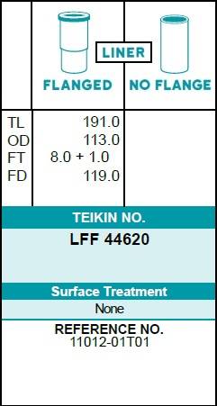 Гильза блока цилиндров TEIKIN LFF44620 (4шт/упак) хонингованная