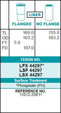 Гильза блока цилиндров TEIKIN LSF44297 (4шт/упак) не хонингованная