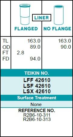 Гильза блока цилиндров TEIKIN LSX42610 (4шт/упак) не хонингованная