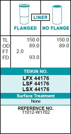 Гильза блока цилиндров TEIKIN LSX44176 (4шт/упак) не хонингованная
