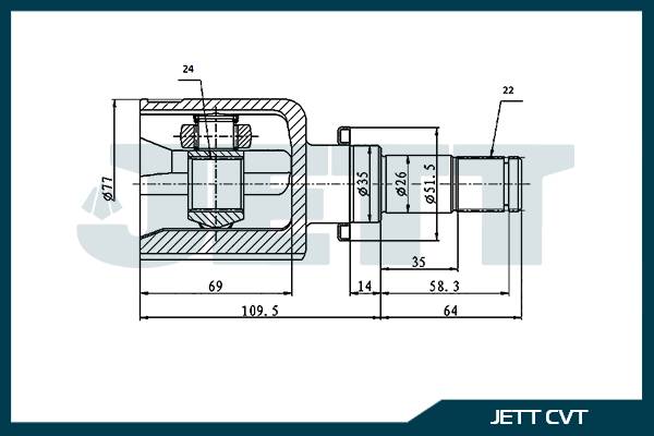 ШРУС внутренний  JETT V40-4091