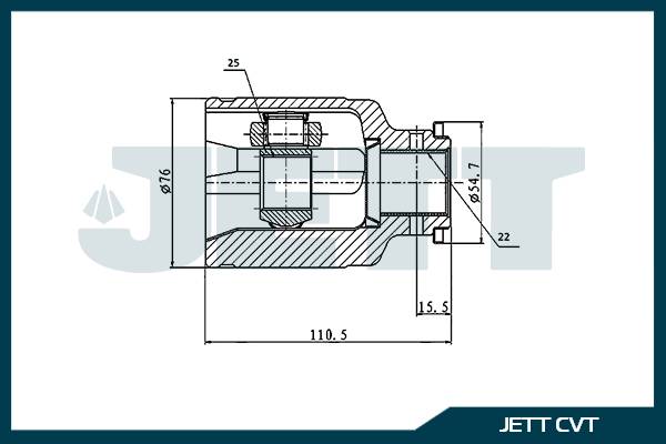 ШРУС внутренний  JETT V40-6006