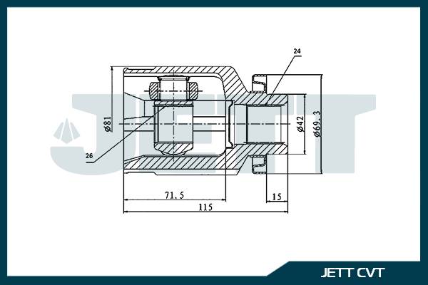ШРУС внутренний  JETT V40-7024