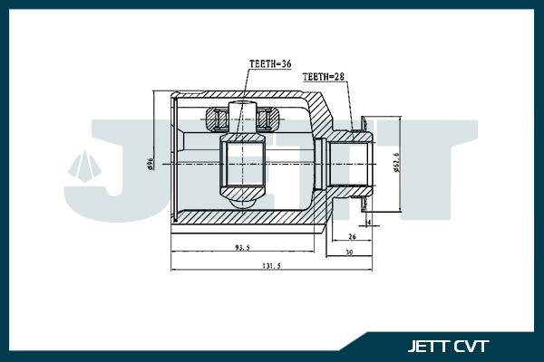 ШРУС внутренний  JETT V40-7053