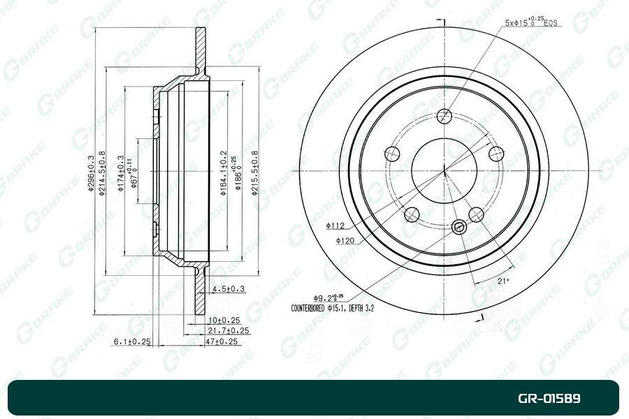 Диск тормозной G-brake  GR-01589