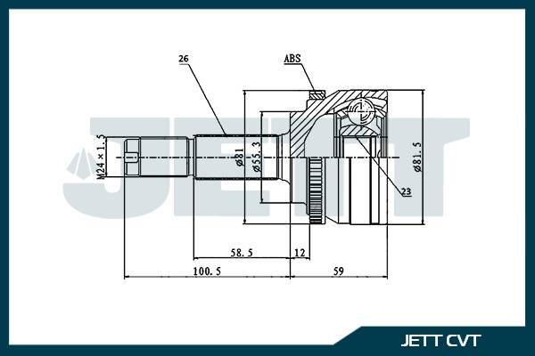 ШРУС внешний  JETT V42-1033 ABS (23 шлица)