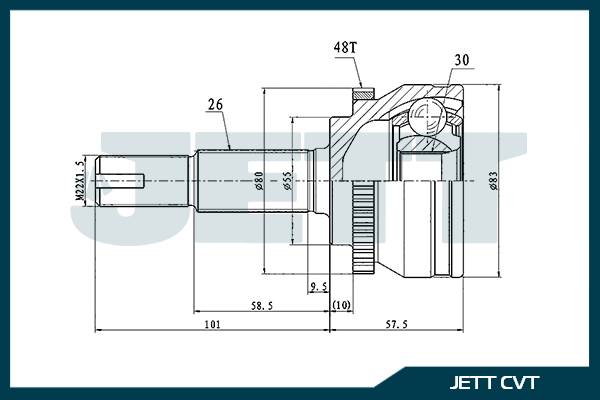 ШРУС внешний  JETT V42-8013 ABS