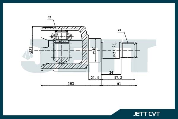 ШРУС внутренний  JETT V40-8133