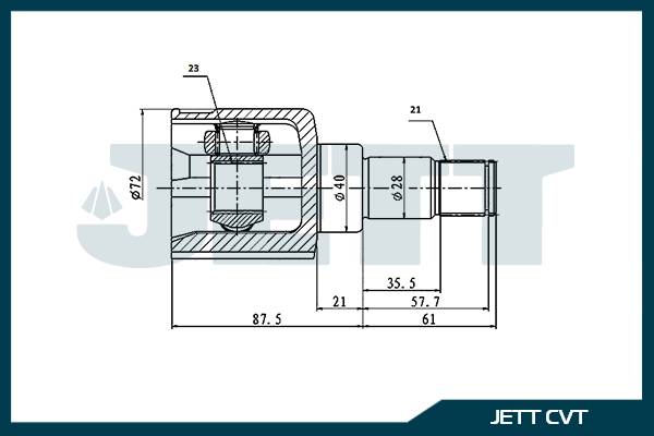 ШРУС внутренний  JETT V40-8162