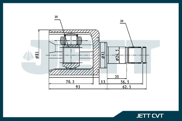 ШРУС внутренний  JETT V40-9062