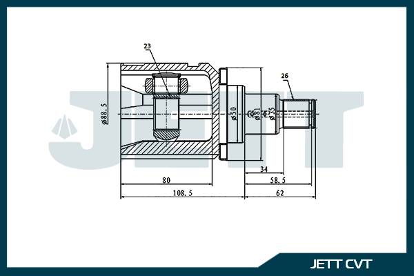 ШРУС внутренний  JETT V40-9192