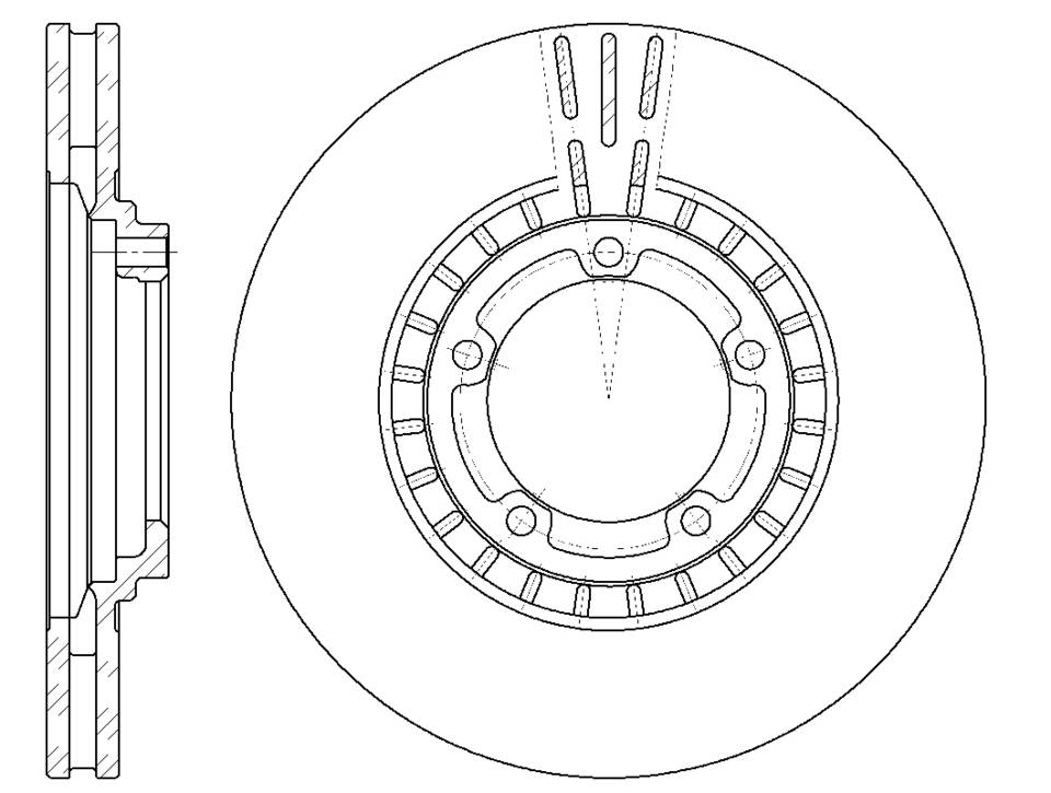 Диск тормозной вентилируемый G-brake  GR-02973