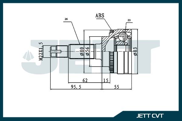 ШРУС внешний  JETT V41-0010 ABS