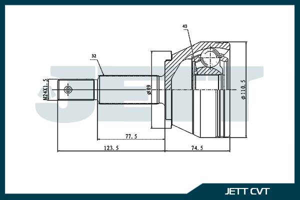 ШРУС внешний  JETT V41-1324