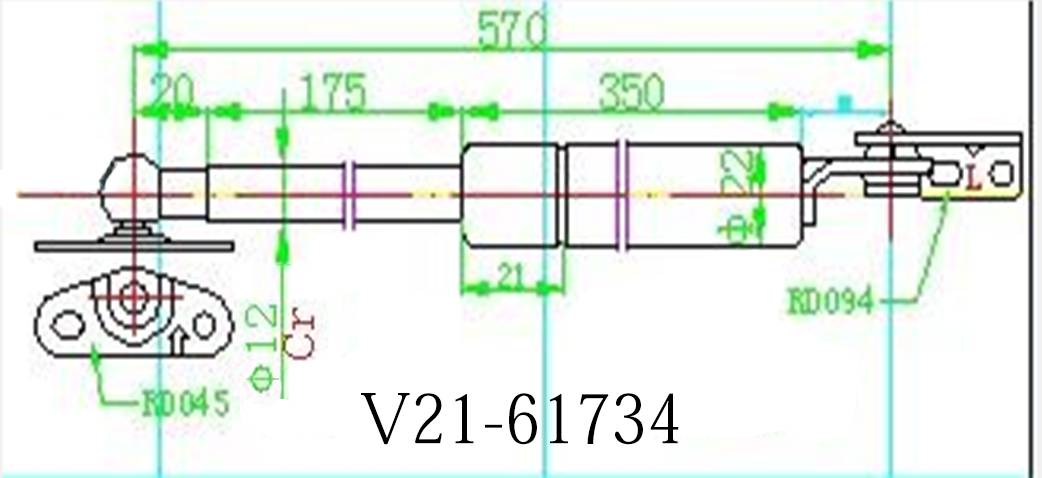 Амортизатор багажника JETT  V21-61734