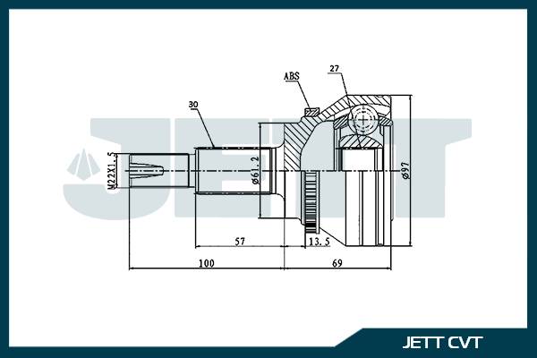 ШРУС внешний  JETT V41-2593 ABS