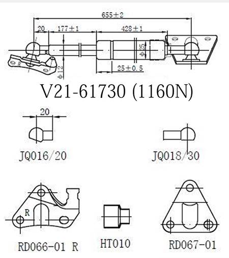 Амортизатор багажника JETT  V21-61730