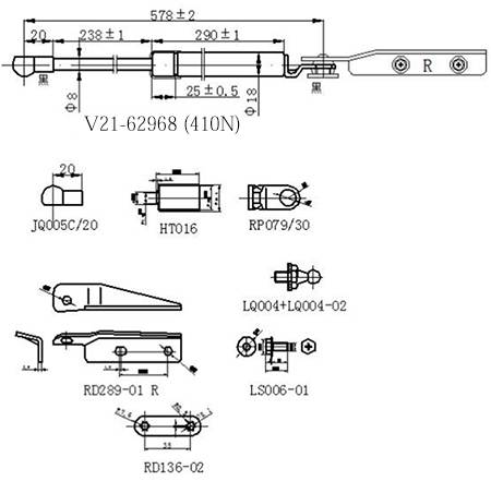 Амортизатор багажника JETT  V21-62968