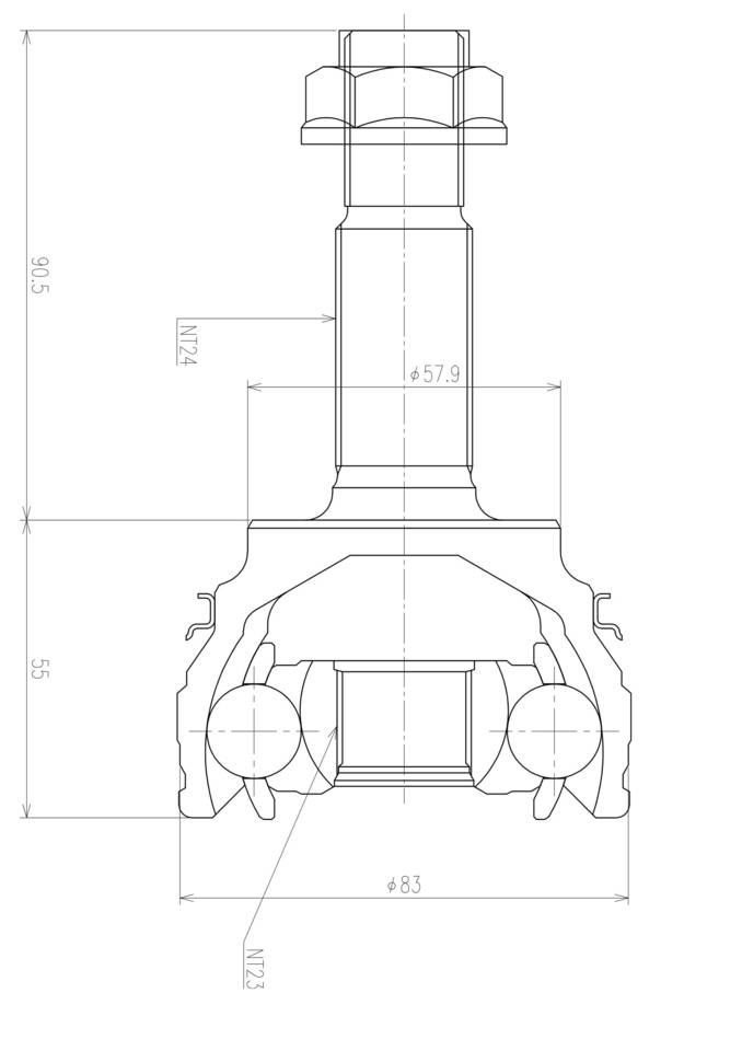 ШРУС внешний  NKN  AB1207-2H  с кольцом ABS