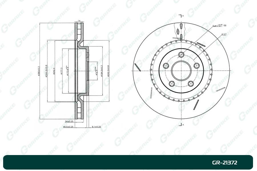 Диск тормозной G-brake  GR-21372