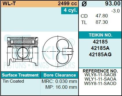 Поршень двигателя TEIKIN 42185 STD (4шт/упак)